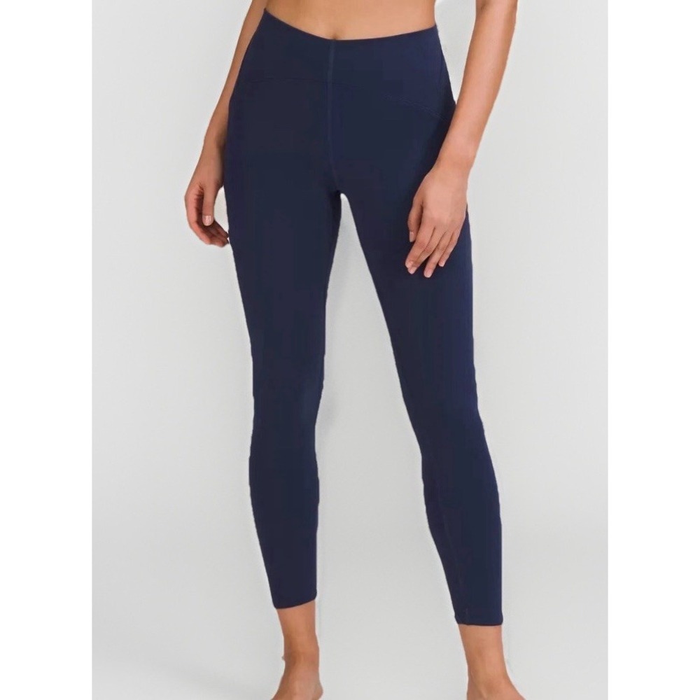 Lululemon Women's‎ SIZE 4 InStill Tights Blue 24" Backdrop Hidden Pocket LW5DJTS